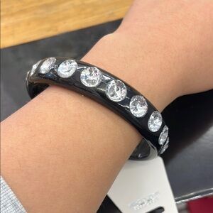 **bundle 3 for $15** Black Bracelet with Clear Gemstones